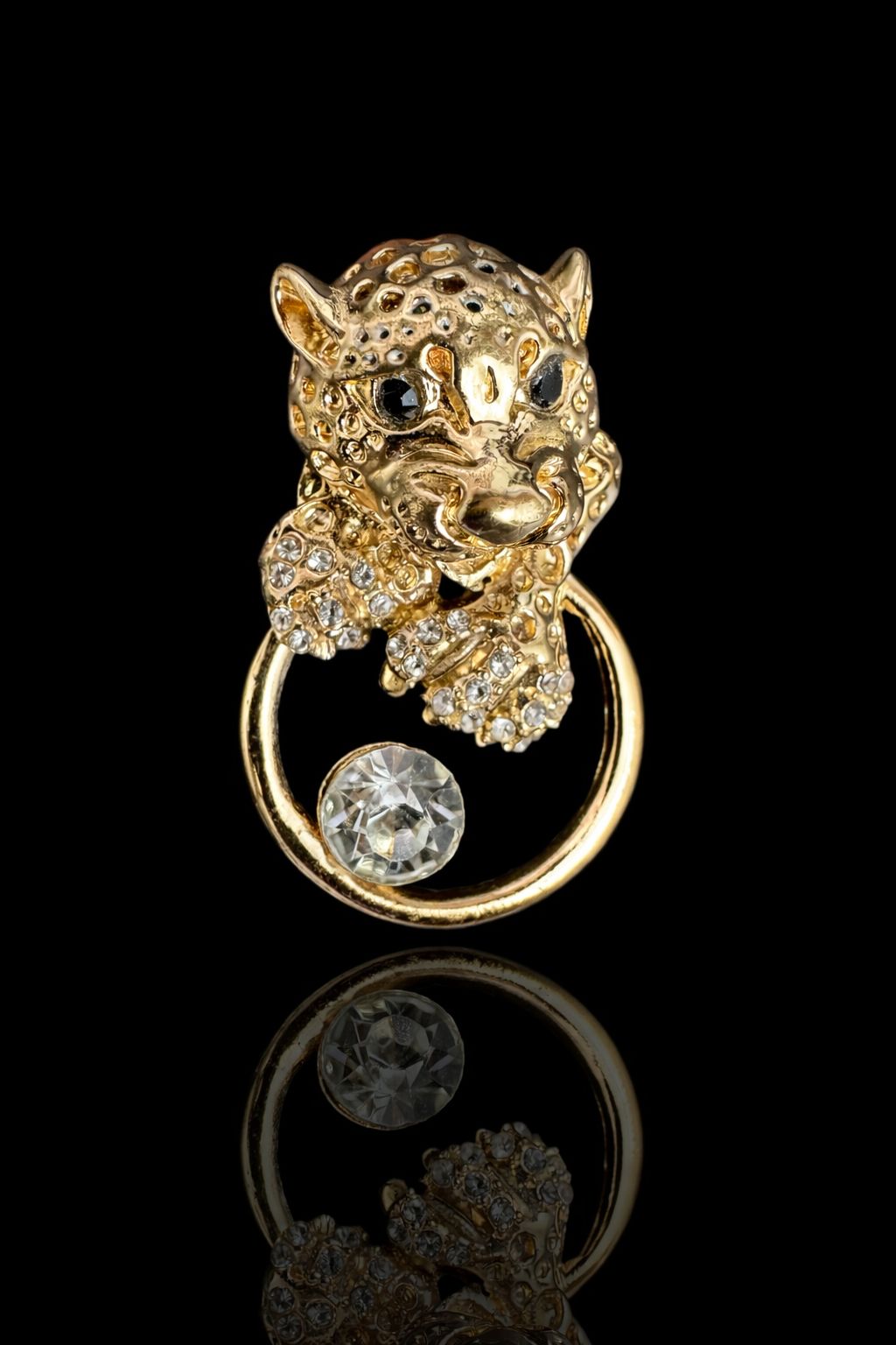 Regal Panther Halo Brooch
