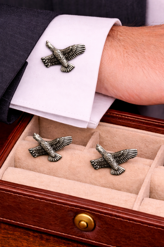 Silver Hawk Flight Cufflinks