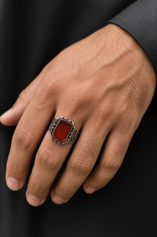 Crimson Silver Ring