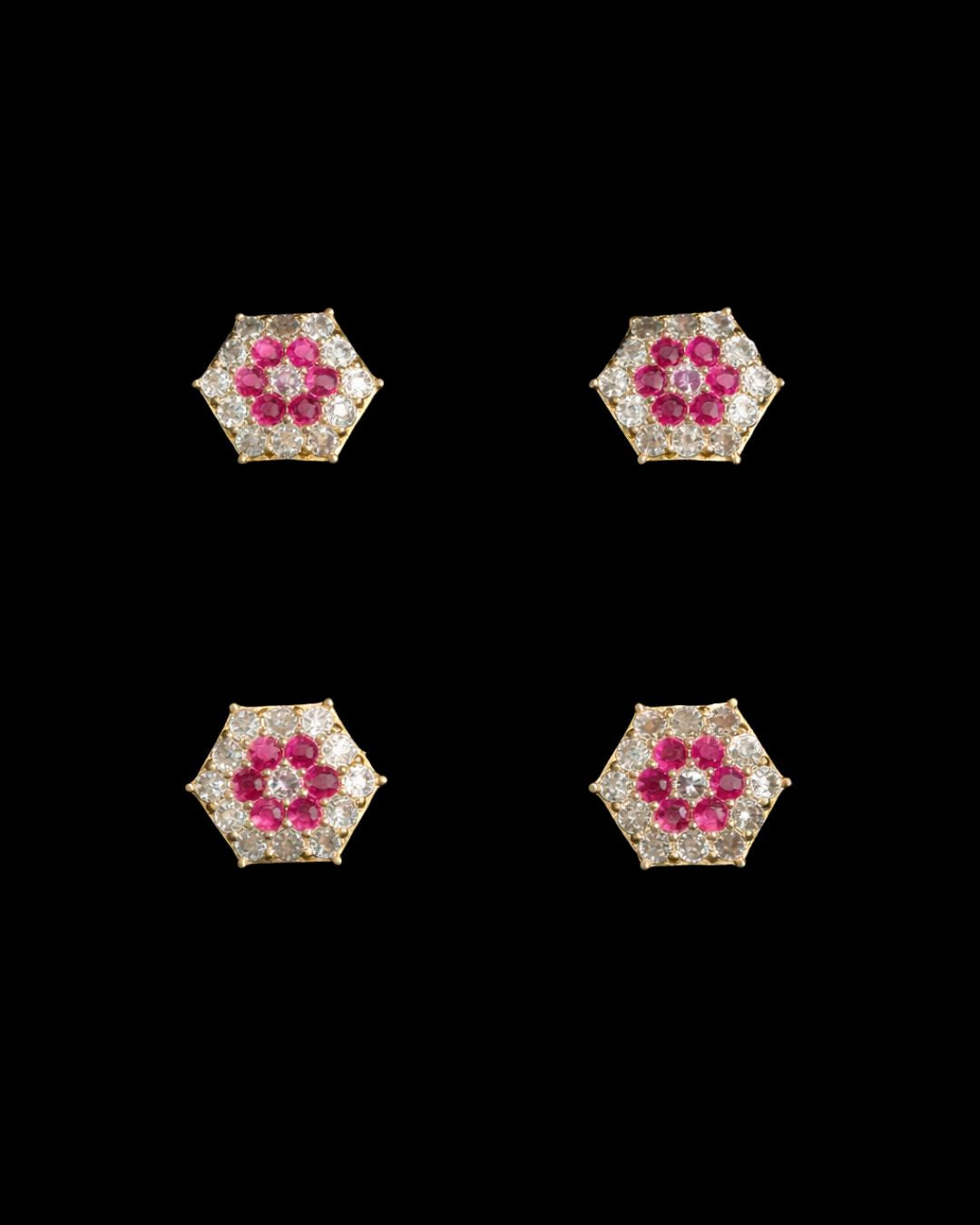 Ruby Crown Hex Kurta Button