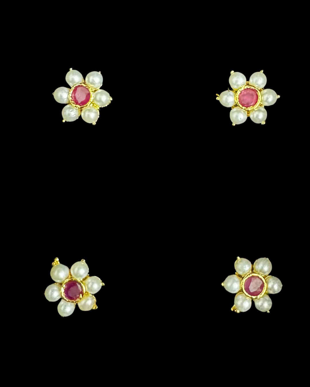 Pearl Ruby Floral Kurta Button