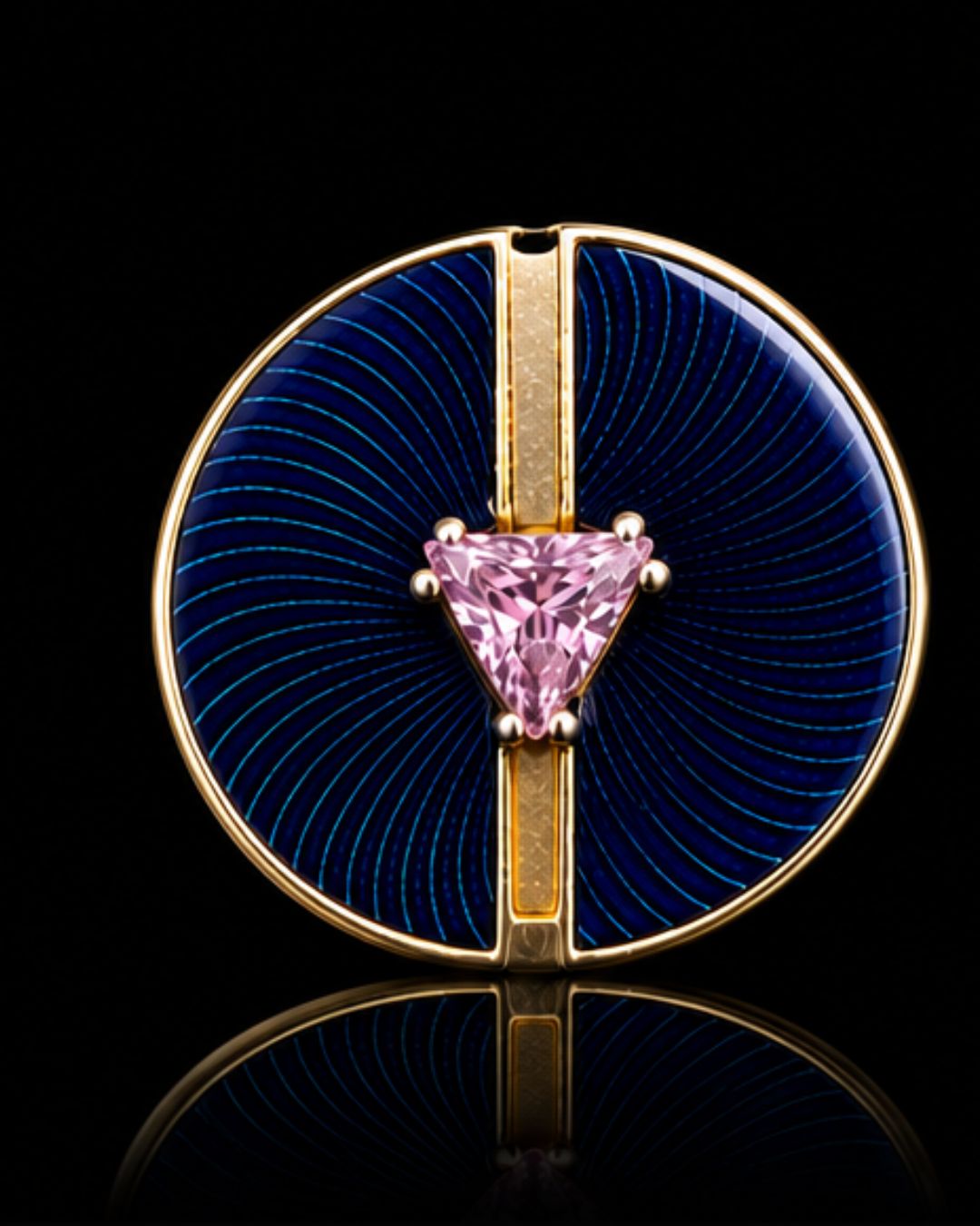 Royal Sapphire Pink Trillion Button Clip